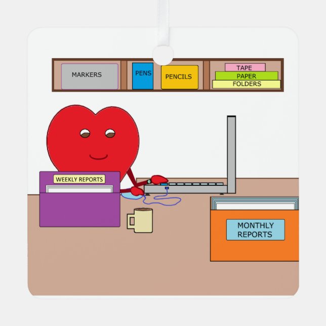 Adorno Metálico Pones tu corazón en tu trabajo (Anverso)