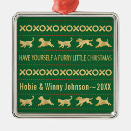 Adorno Metálico Pónganse a sí mismos un Navidad peludo gatos