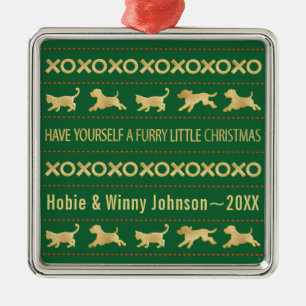 Adorno Metálico Pónganse a sí mismos un Navidad peludo gatos