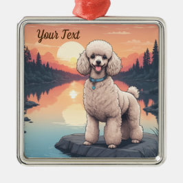 Adorno Metálico Poodle por lago