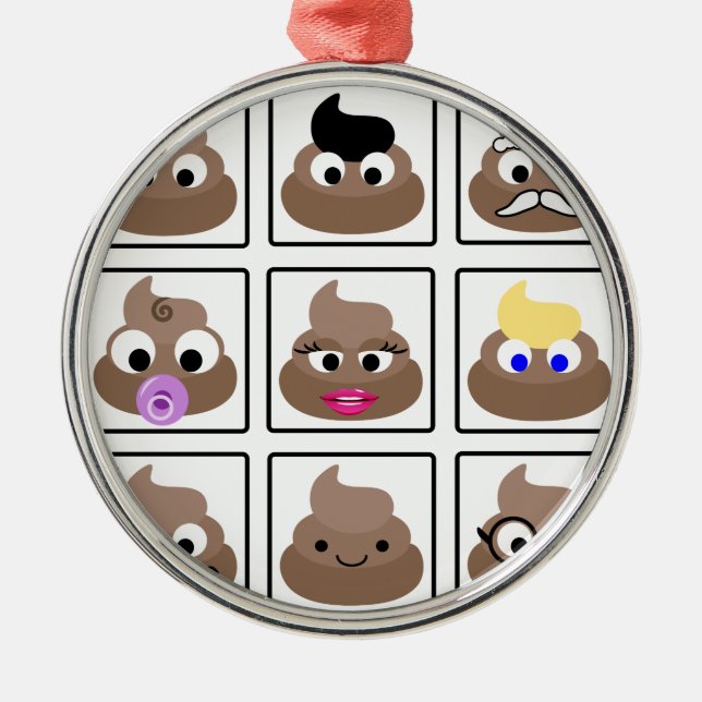 Adorno Metálico Poop Many Faces (Frente)