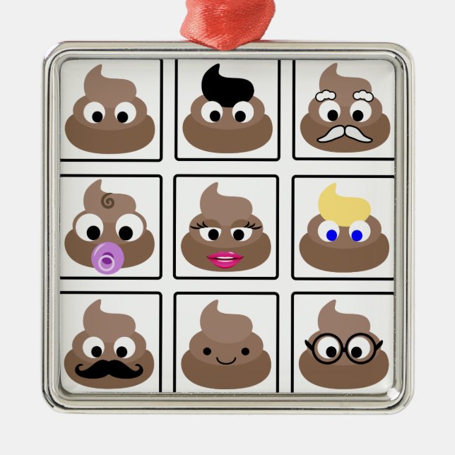 Adorno Metálico Poop Many Faces (Frente)