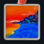 Adorno Metálico Pop Art Exotic Beach Palm Trees<br><div class="desc">Fotografía de lugares de viaje exóticos retro - Palm Tree vintage y fotografía de playa</div>