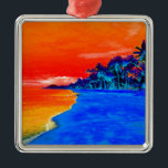 Adorno Metálico Pop Art Exotic Beach Palm Trees<br><div class="desc">Fotografía de lugares de viaje exóticos retro - Palm Tree vintage y fotografía de playa</div>