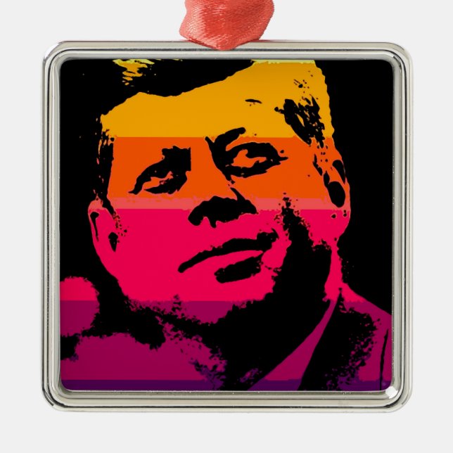 Adorno Metálico Pop Art Jack JFK John F. Kennedy (Frente)