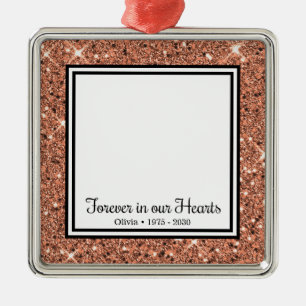 Adorno Metálico Por Siempre En Nuestro Corazón Rosa Purpurina De O