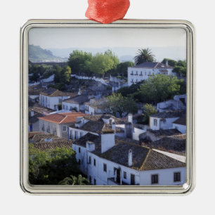 Adorno Metálico Portugal, Obidos. Vista elevada de encaladas