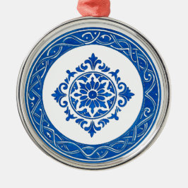 Adorno Metálico Portuguese Azulejo Ornament – Blue Tile Christmas
