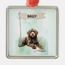 Portuguese Water Dog Watercolor Personalized Dog