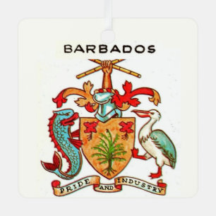 Adorno Metálico Postales de Barbados de época