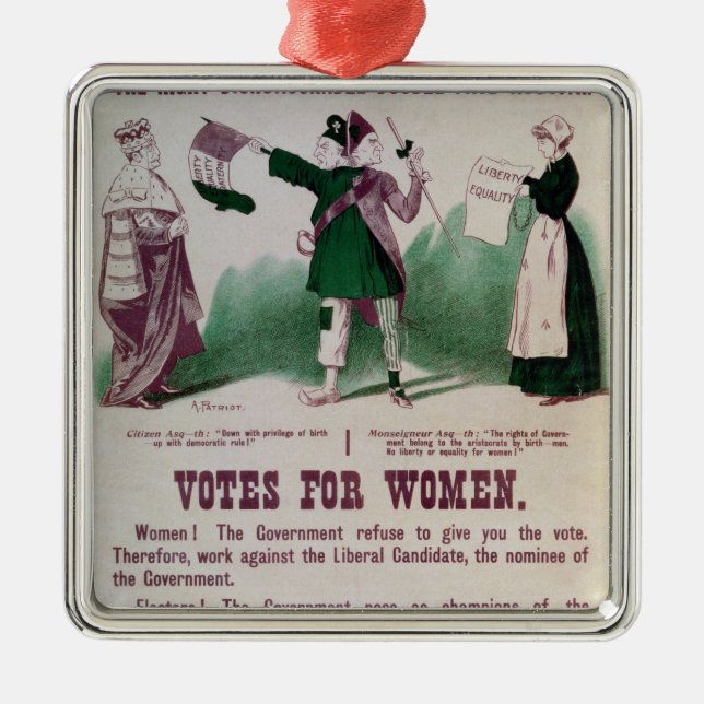Adorno Metálico Poster del sufragio de las mujeres (Frente)