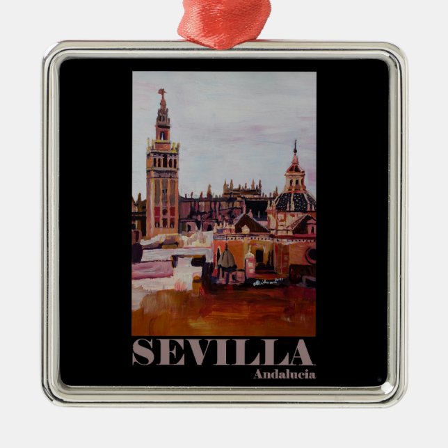 Adorno Metálico Poster retro Sevilla Giralda Andalucía (Frente)