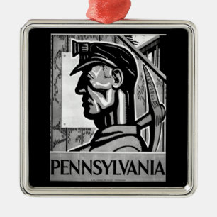 Adorno Metálico Poster WPA 1938 del carbón de Pennsylvania
