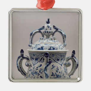 Adorno Metálico Pote, azul y blanco del posset de Lambeth