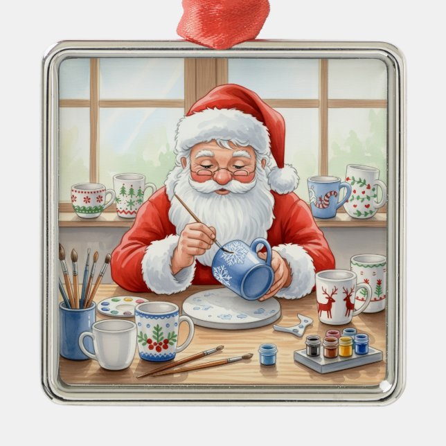 Adorno Metálico Pottery Painting Santa Claus  (Frente)