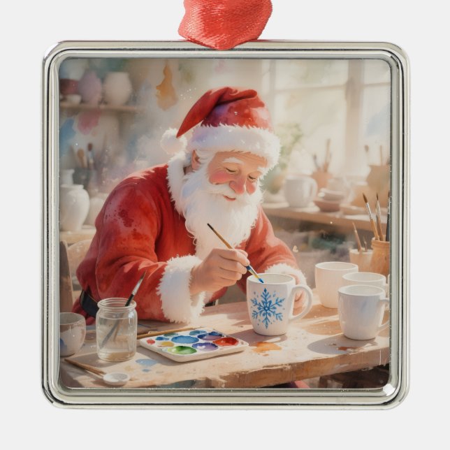 Adorno Metálico Pottery Painting Santa Claus  (Frente)