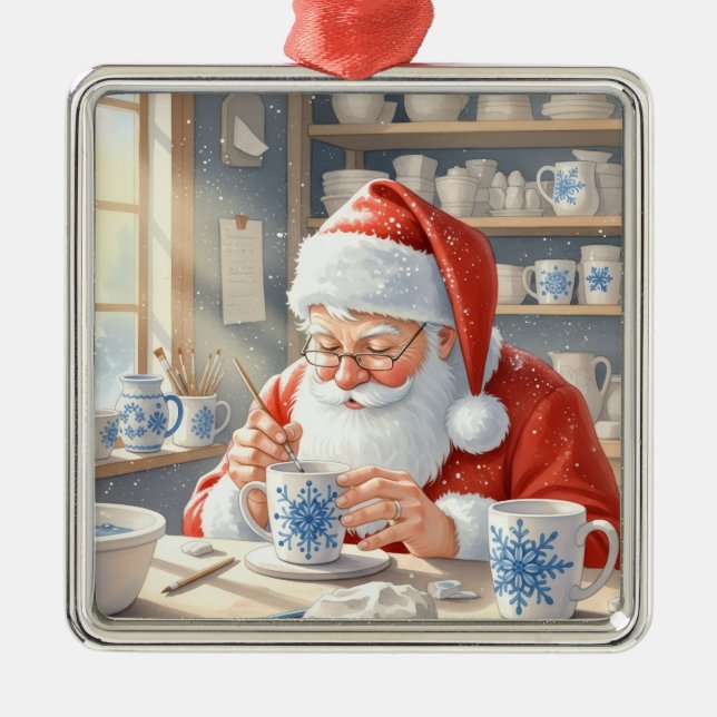 Adorno Metálico Pottery Painting Santa Claus  (Frente)