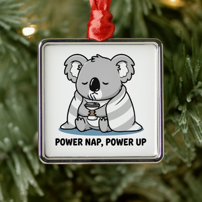 Adorno Metálico Power Nap Power Up Cute Koala (Árbol)