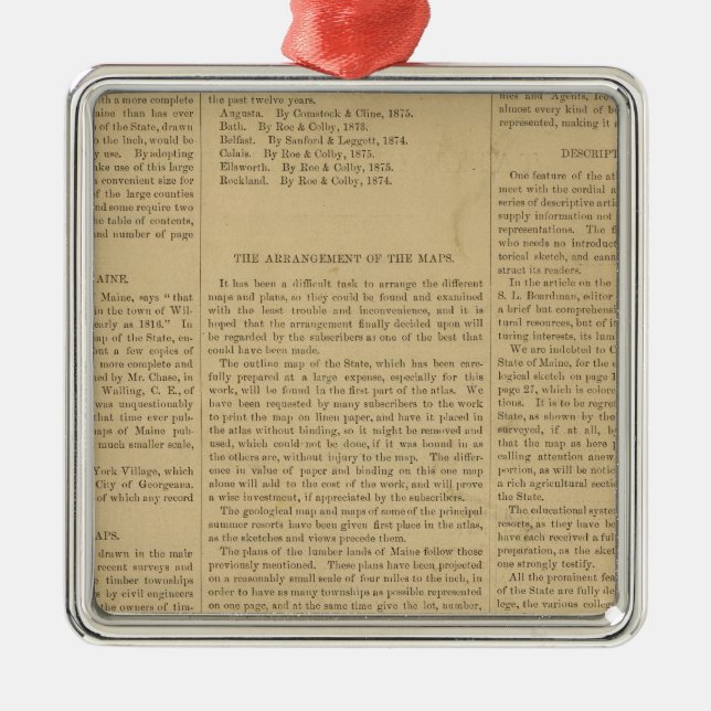 Adorno Metálico Prefacio Atlas del estado de Maine (Frente)
