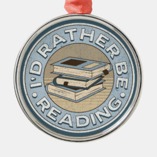 Adorno Metálico Prefiero estar leyendo