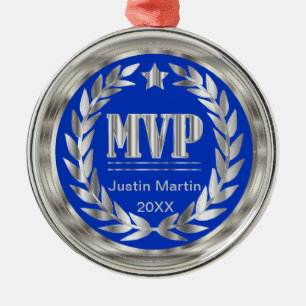 Adorno Metálico Premio más valioso de los jugadores plata y medal
