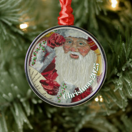 Adorno Metálico Premium Classic Santa Ornament - Comprobándolo dos
