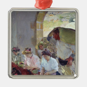 Adorno Metálico Preparación de las uvas secas, 1890
