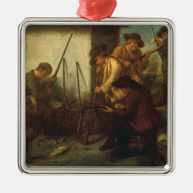 Adorno Metálico Preparando los armas (aceite en lona) (Frente)