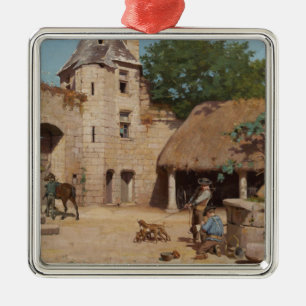 Adorno Metálico Prepararse para la caza (escena medieval)