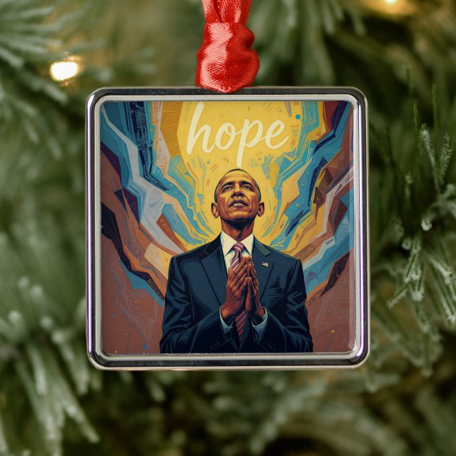 Adorno Metálico President Barack Obama and the Message of Hope  (Árbol)