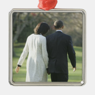 Adorno Metálico Presidente Barack Obama y Primera Dama Michelle