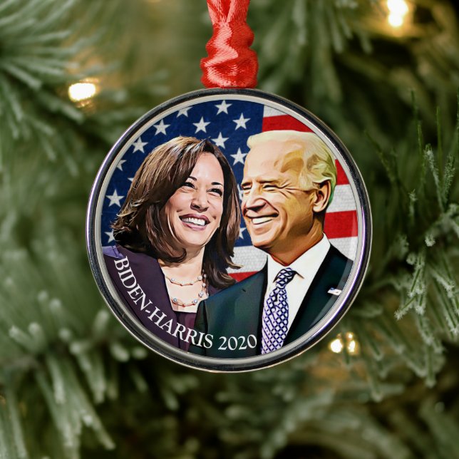 Adorno Metálico Presidente Biden y VP Harris Keepsake (Árbol)
