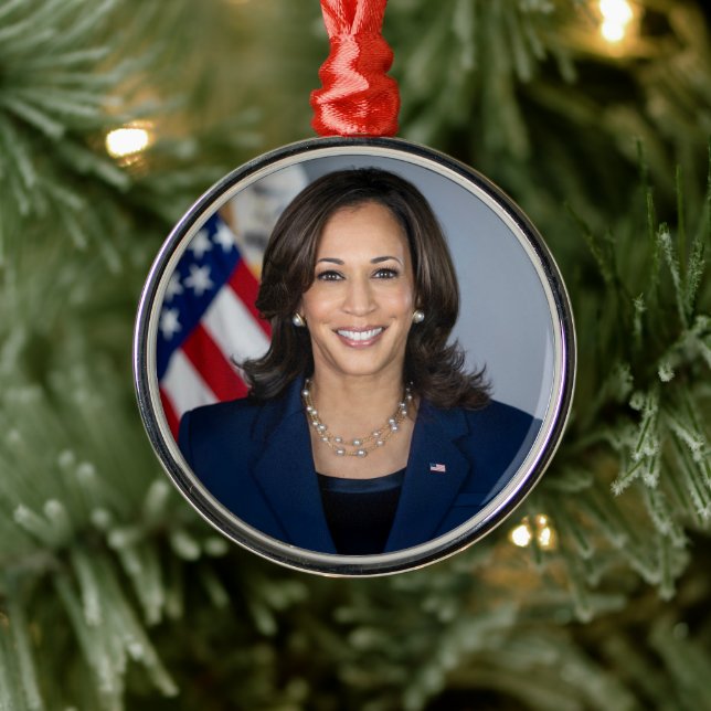 Adorno Metálico Presidente Candidato Kamala Harris US 2024 (Árbol)