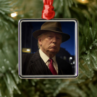 Adorno Metálico Presidente de EE. UU. Donald Trump Padrino Navidad