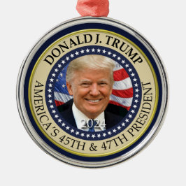 Adorno Metálico Presidente Donald Trump 47º presidente 2024 Foto