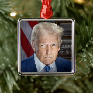 Adorno Metálico Presidente estadounidense Donald Trump Navidad
