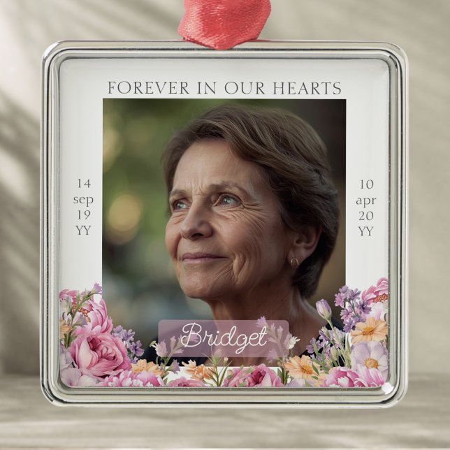 Adorno Metálico Pretty Pink Peonies Remembrance Keepsake Ornament (Subido por el creador)