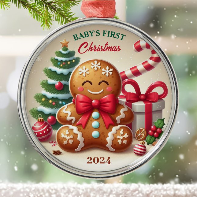 Adorno Metálico Primer año de Personalizado de Nochebuena para niñ (Subido por el creador)