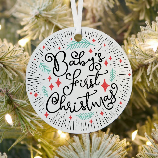 Adorno Metálico Primer bosquejo personalizado del bebé a mano (in situ)