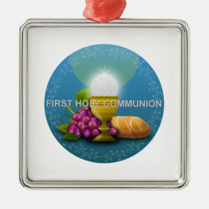 Adorno Metálico Primer cáliz y anfitrión de la Santa Comunión