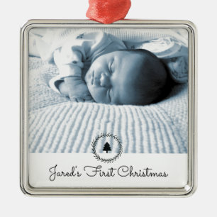 Adorno Metálico Primer Keepsake de bebé navideño