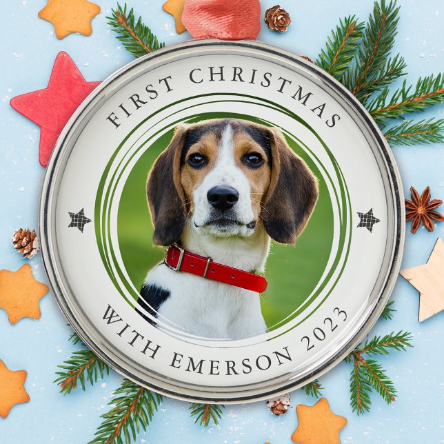 Adorno Metálico Primer Mascota de Navidad Foto de perro Keepsake (Subido por el creador)