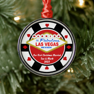 Adorno Metálico Primer Navidad Casado Ornament Vegas 2023