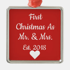 Adorno Metálico Primer navidad como Sr. y señora Ornament