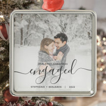 Primer Navidad comprometidos con foto personalizad