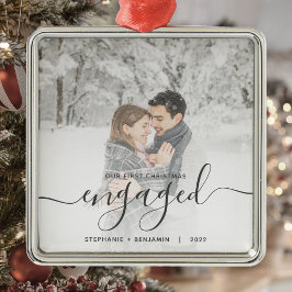 Adorno Metálico Primer Navidad comprometidos con foto personalizad