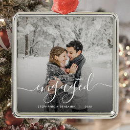 Adorno Metálico Primer Navidad comprometidos Foto personalizada Es