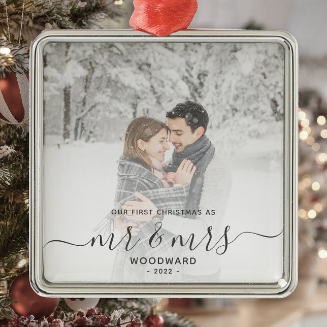 Adorno Metálico Primer Personalizado de Navidades casados Foto gui (Subido por el creador)