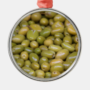 Adorno Metálico Primer plano de aceitunas verdes