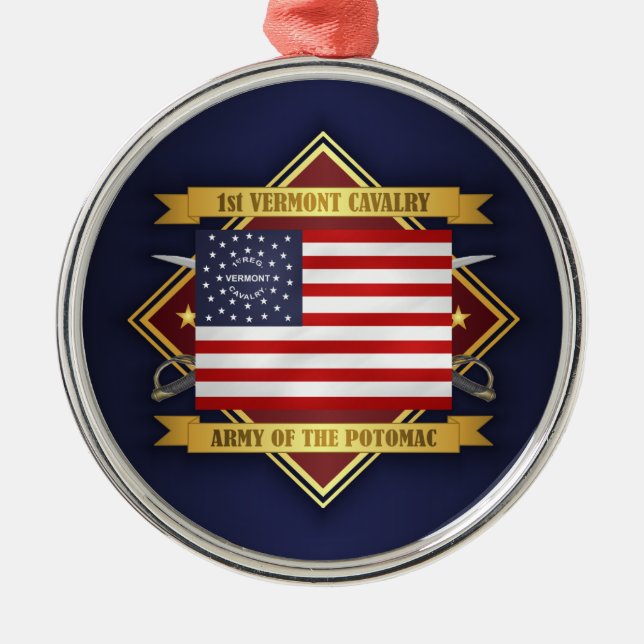 Adorno Metálico Primera Caballería Vermont (Frente)